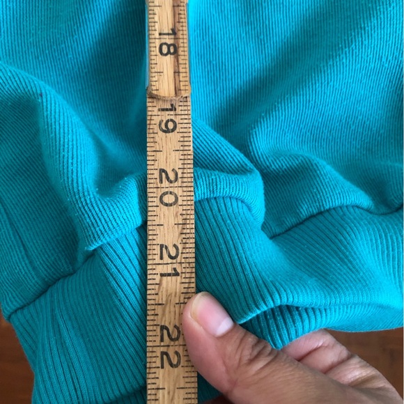 VTG MacGregor Teal and White Striped Polo Sweater Long Sleeve Mens Large - Picture 6 of 9